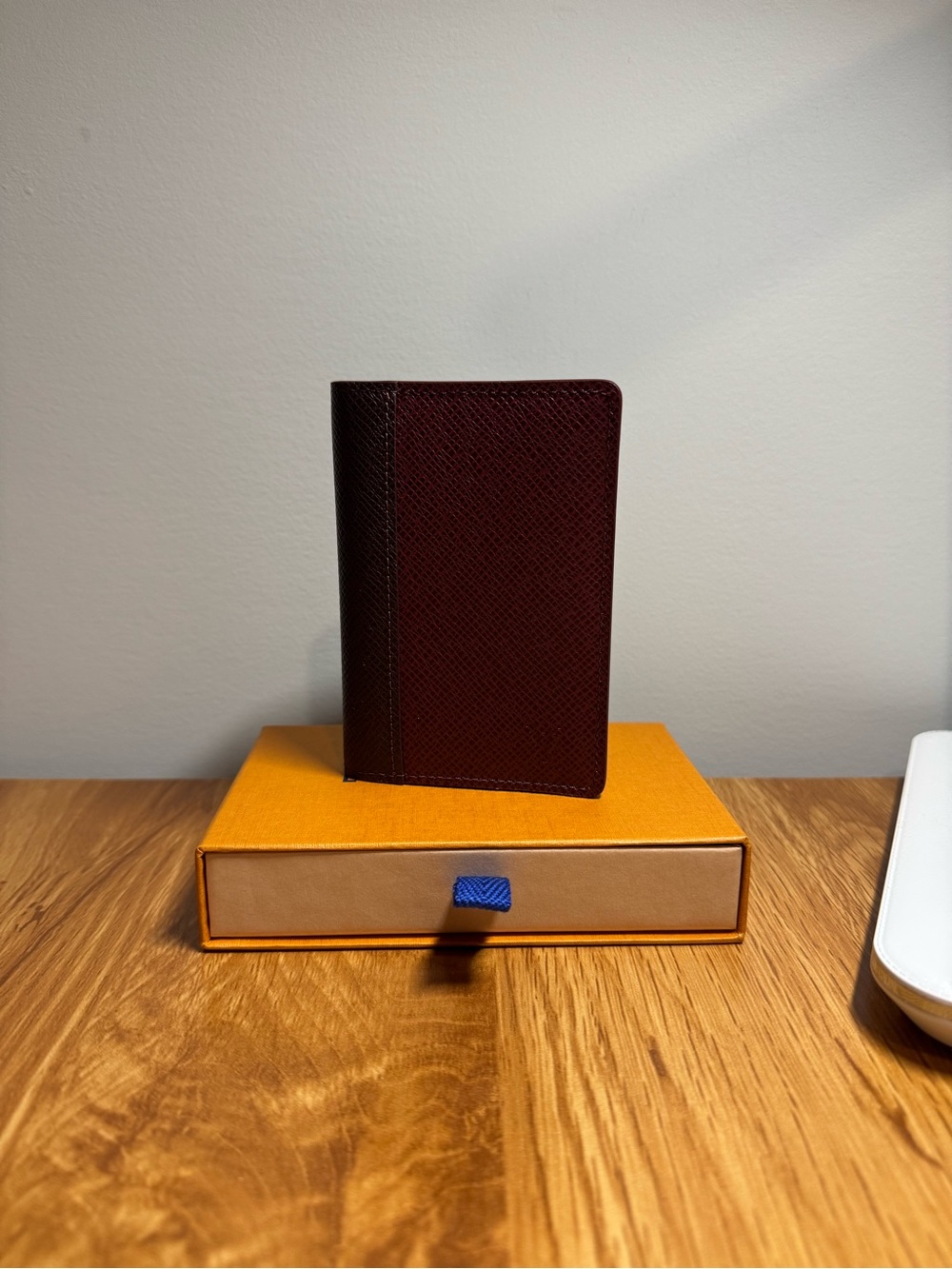 Louis Vuitton garnet taiga leather pocket organizer